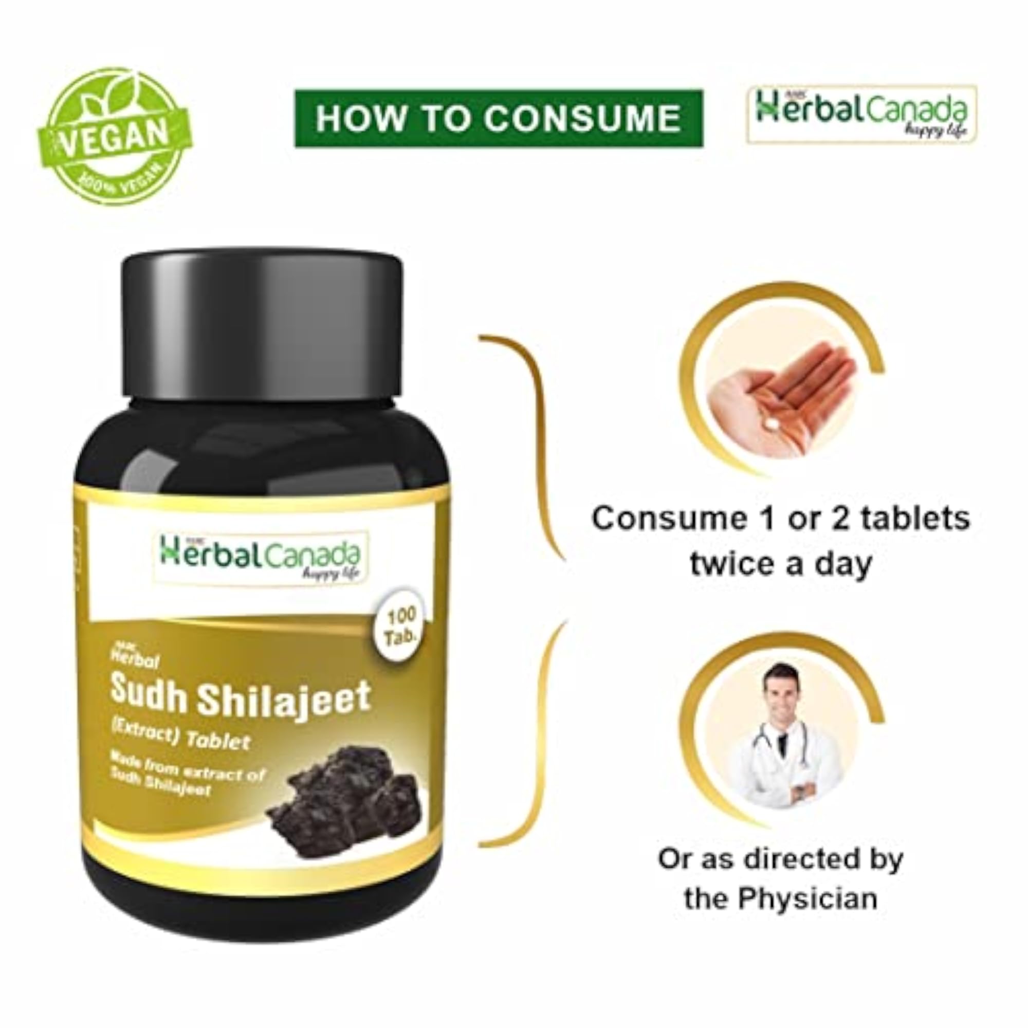 Ashwagandha & Sudh Shilajit Healthy Combo Pack, 200 Tablets